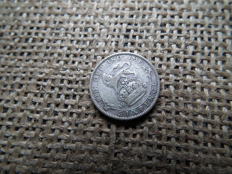 Egyesült Királyság , ezüst 6 pence 1927