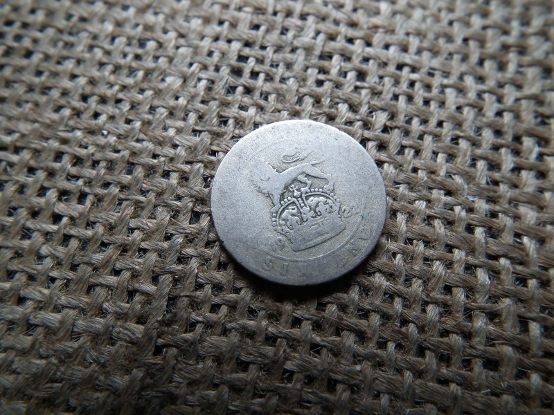 Egyesült Királyság , ezüst 6 pence 1922