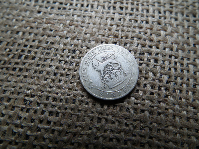 Egyesült Királyság , ezüst 6 pence 1921