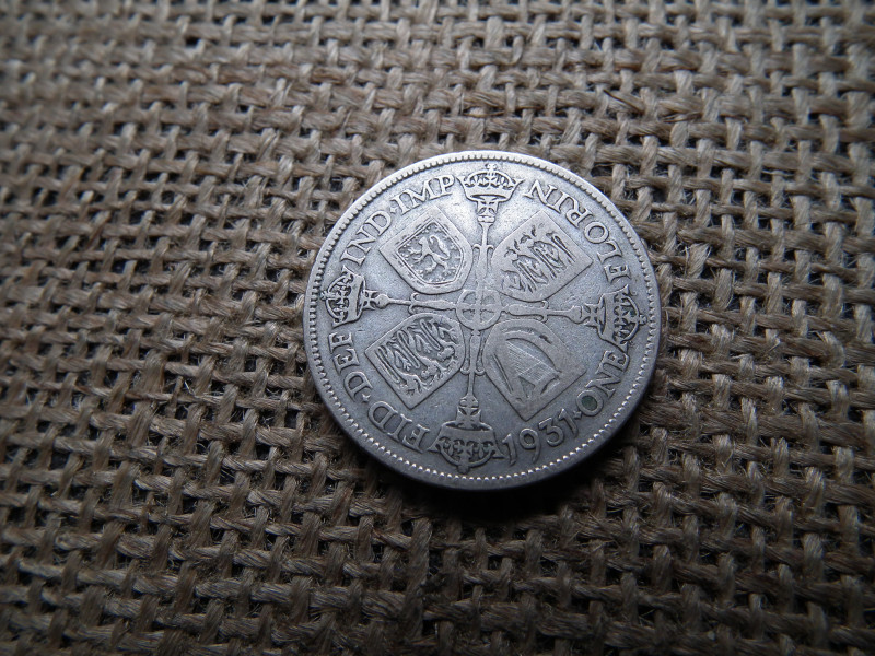 Egyesült Királyság , ezüst 1 florin 1931