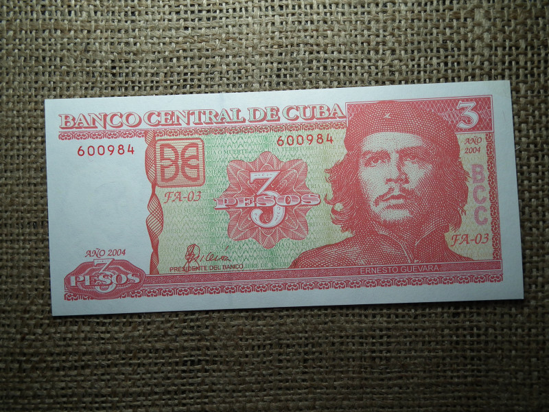 Kuba 3 pesos 2004 , UNC , Ernesto "Che" Guevara , A2