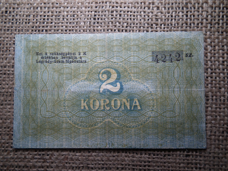 Légrády 2 korona 1919 - 1925 , nyomdaüzem