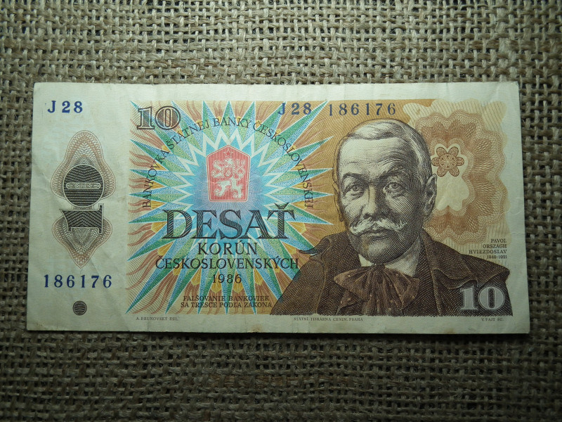 Csehszlovákia 10 korona 1986 , korun