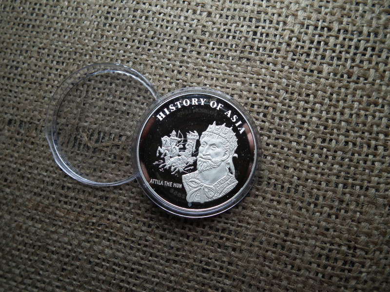 Mongólia ezüst 1000 tögrög 2003 , togrog , PP , Attila, a hun