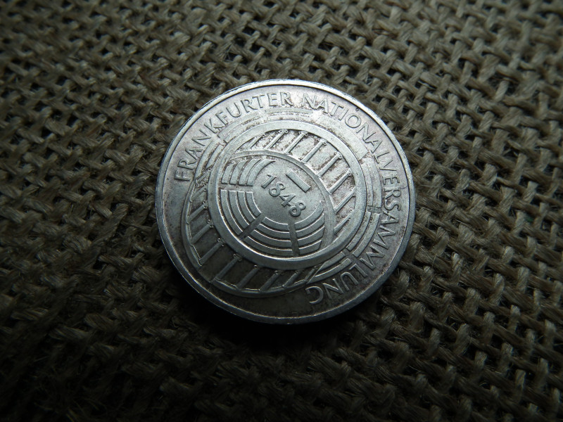 Németország , ezüst 5 márka 1973 G , Frankfurter Nationalversammlung