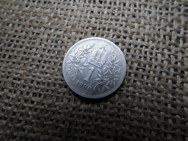 Ferenc József , ezüst 1 korona 1896 , corona