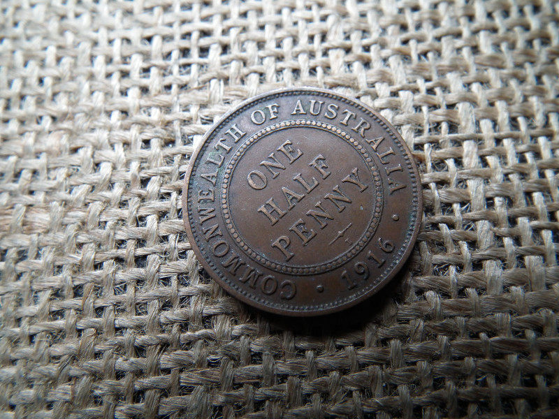 Ausztrália fél penny 1916 V. György