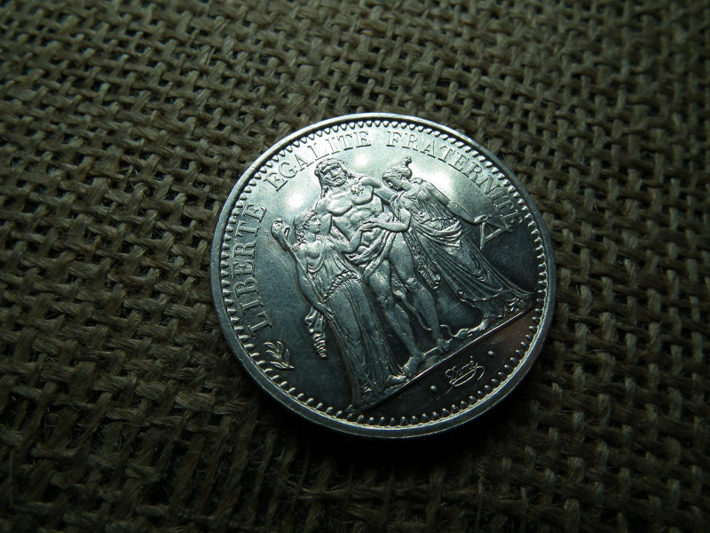 Franciaország , ezüst 10 francs 1967 , frank , extra ,eÉpublique , ékezetes , ritkább