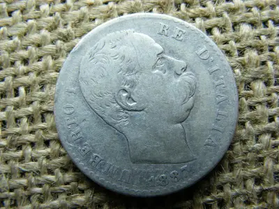 Ezüst 2 líra, 1887, Olasz Királyság