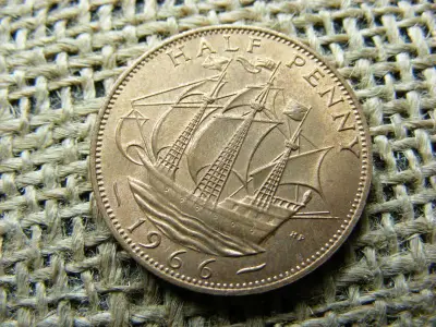 Angol 1/2 penny érme, 1966