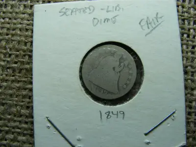 USA ezüst dime, 1849