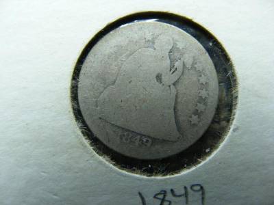 USA ezüst dime, 1849