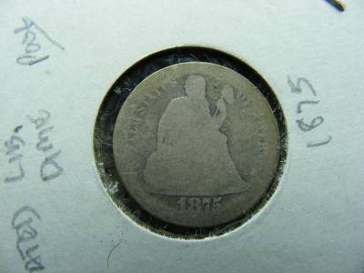 USA Ezüst Dime, 1875