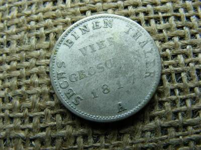 Ezüst 1/6 tallér, 4 groschen, 1817