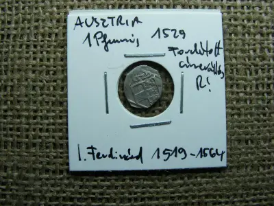 Ausztria, 1 pfennig 1529, fordított címer, R