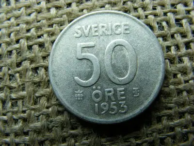 Svéd 50 öre érme, 1953