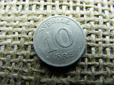 Svéd 10 öre érme, 1933, ezüst