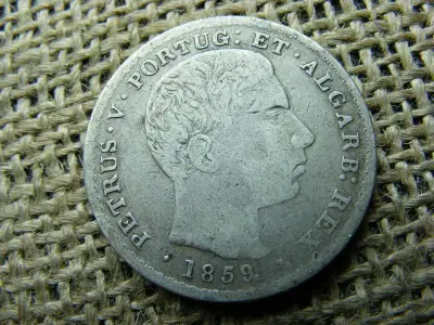 Portugália 500 Reis, 1859, ezüst