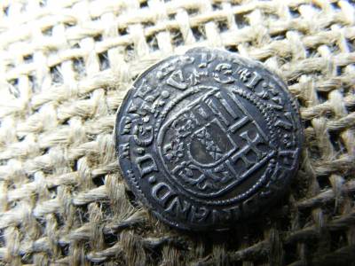 Ferdinánd ezüst dénár, 1527, egyenes címer, verdehibás