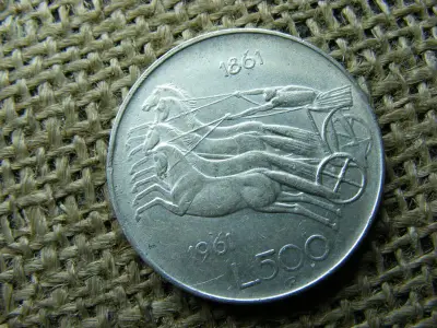 Olasz 500 Lira, 1961, ezüst
