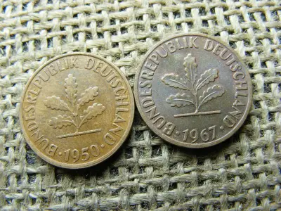 2 Pfennig, 1950, 1967 G, Németország