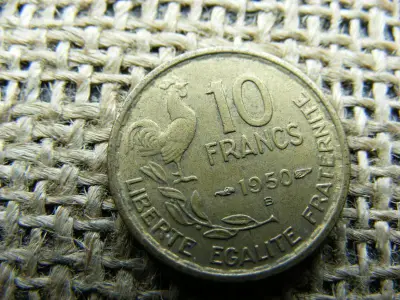 Francia 10 frank, 1950 B, ritkább
