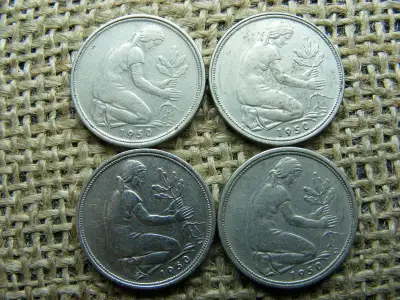 50 Pfennig érme, 1950, F/G/D/J