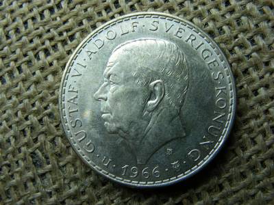 Svéd 5 korona, 1966, ezüst