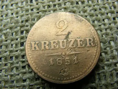 2 krajcár 1851 G, Ferenc József kori érme