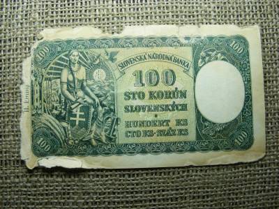 Szlovákia 100 korona, 1940, felülbélyegzés