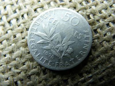 Ezüst 50 centimes, 1898, Franciaország