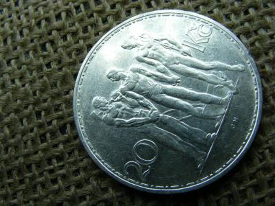 Csehszlovák 20 korona, 1934, ezüst
