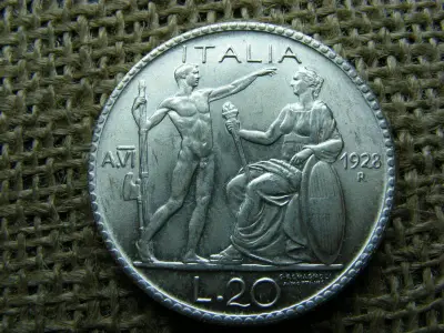20 Lira, 1928, Ezüstözött Utánveret