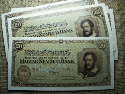 20 pengő, 1926, nagyon jó minőségű, nyomdai másolat