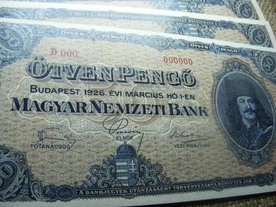 50 pengő, 1926, nagyon jó minőségű, nyomdai másolat