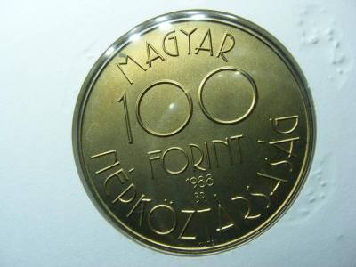 Érmés boríték, 100 forint, 1988, aranyozott