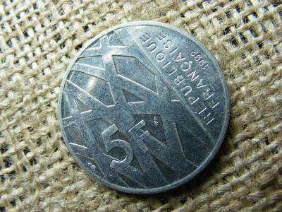 5 frank 1992, Svájci érme