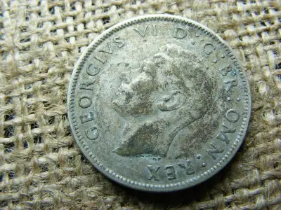 Ezüst 2 shilling érme, 1945