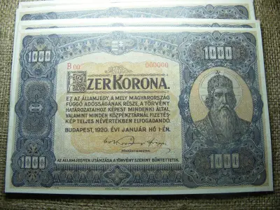1000 korona bankjegy, 1920, nyomdai másolat