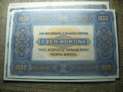 1000 korona bankjegy, 1920, nyomdai másolat