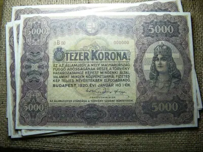 5000 korona bankjegy, 1920, nyomdai másolat