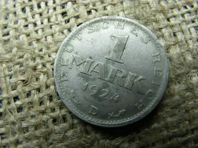 Ezüst 1 márka érme, 1924, D