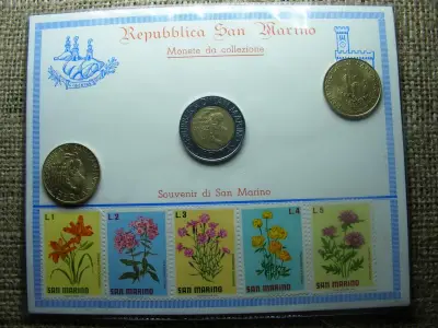 San Marino érmés boríték, 200 és 500 lira