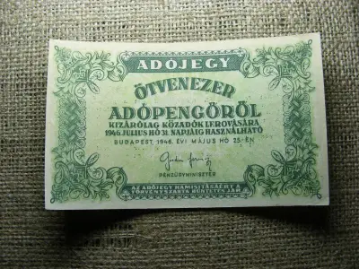 Ötvenezer adópengő, 1946, nyomdahibás