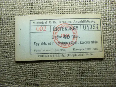 Miskolci Izr. Hitközség Bárca, 1944