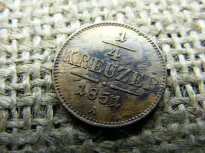 1/4 Krajcár 1851 A, Ferenc József-kori érme
