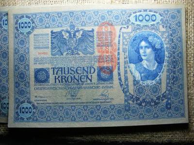 1000 korona, 1902, D.Ö., 2 db sorszámkövető