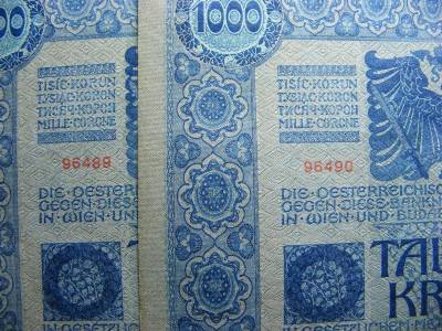1000 korona, 1902, D.Ö., 2 db sorszámkövető