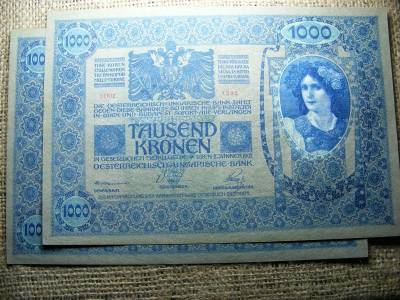 1000 korona, 1902, D.Ö., 2 db sorszámkövető
