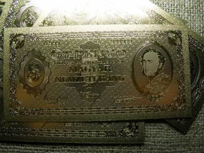 5 pengő, 1926, aranyozott plasztik bankjegy